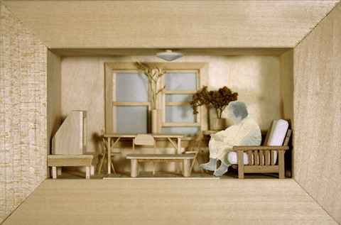 Mom's Livingroom: a foreshortened diorama